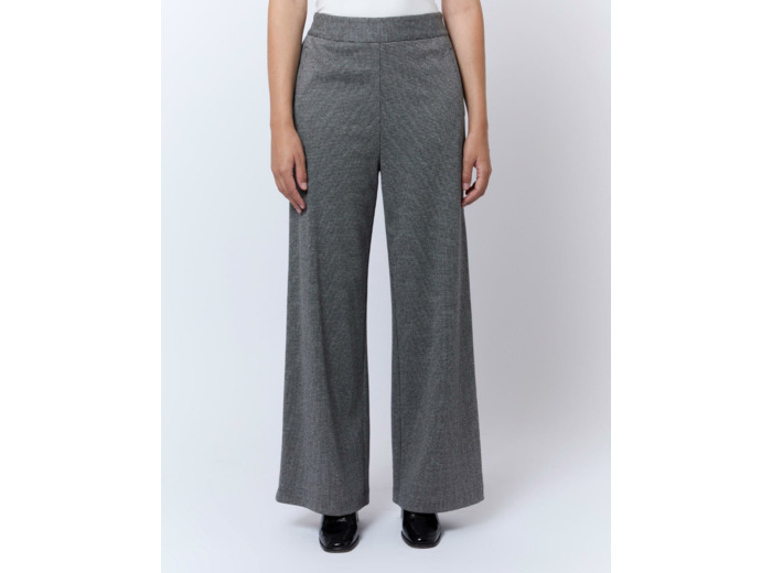 Pantalon long large pied de puce GRIS Femme