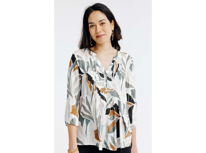 Tunique imprimée col mao