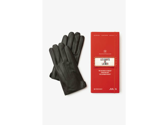 Coffret gants tactiles en cuir - Marron