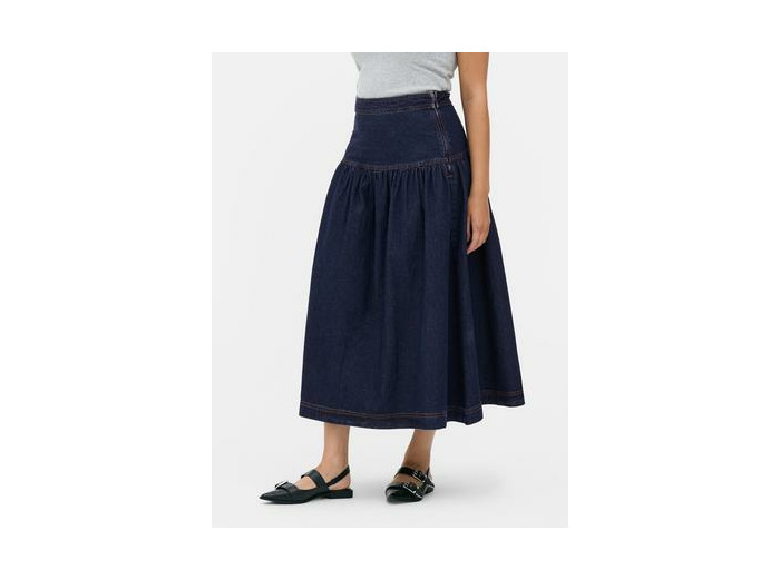 Jupe mi-longue évasée en jean