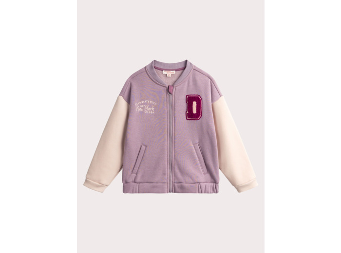 Haut de jogging lilas doublé chaud pour fille