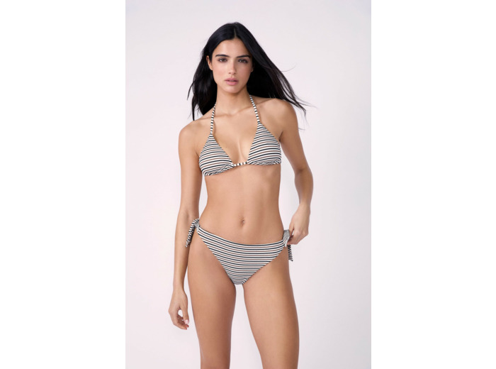 Bikini brésilien à nouer bas de maillot à rayures