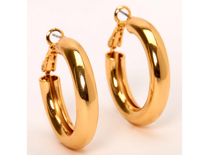 Créoles tubes 30 mm couleur dorée