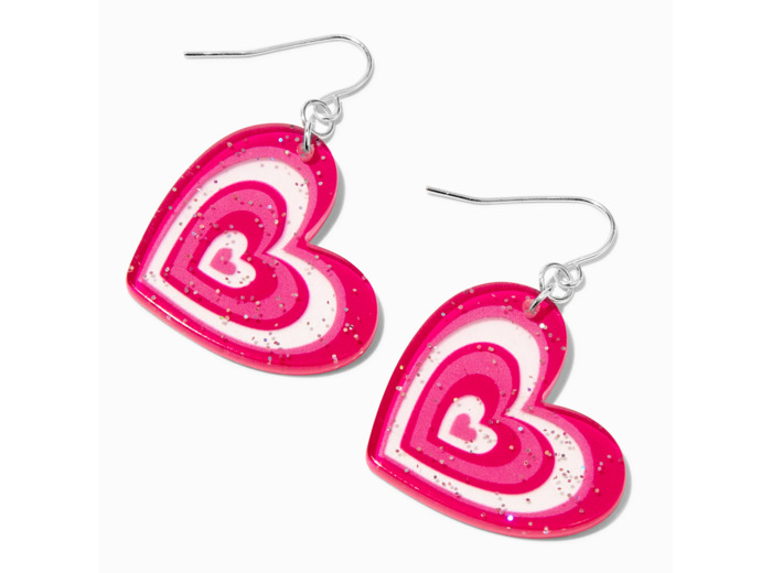 Pendantes 4 cm cœur qui bat roses