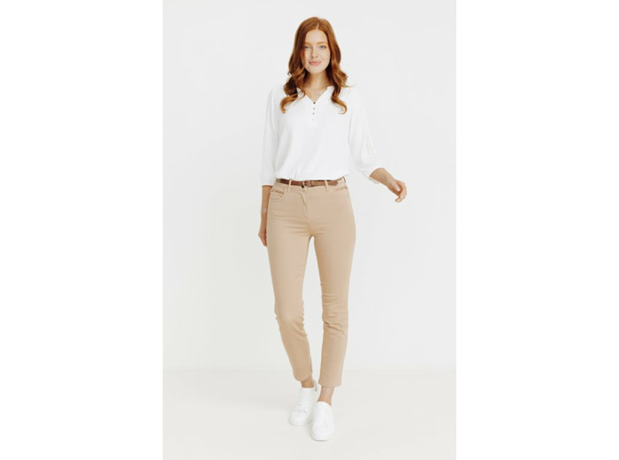 Pantacourt satin stretch avec broderie