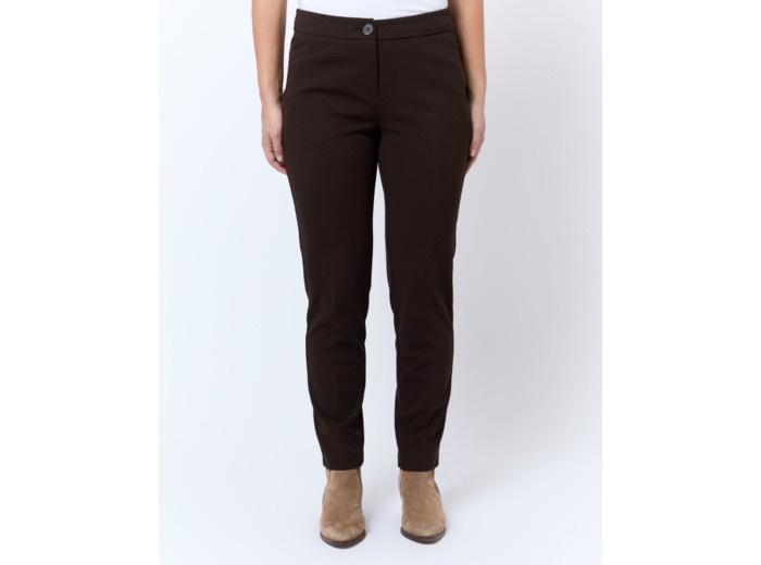 Pantalon 7/8 cigarette uni MARRON Femme