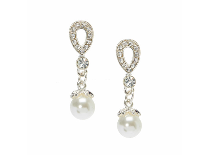 Pendantes en gouttes perlées 2,5 cm avec strass