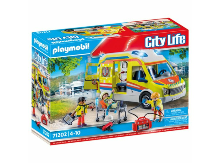 AMBULANCE AVEC EFFETS LUMINEUX PLAYMOBIL CITY LIFE 71202