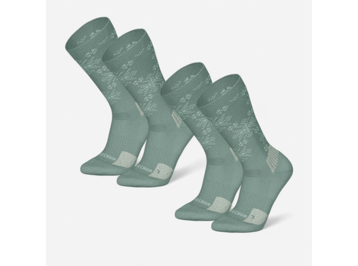 Chaussettes de randonnée chaudes, SH500 Mid vert