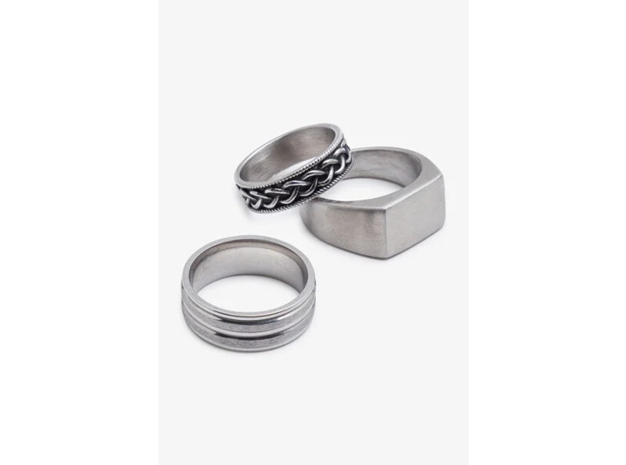 Lot de bagues - Gris moyen