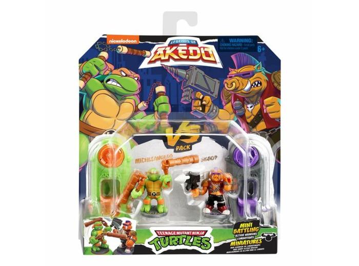 AKEDO TORTUES NINJA MINI BATTLE DUEL MICHELANGELO VS BEBOP