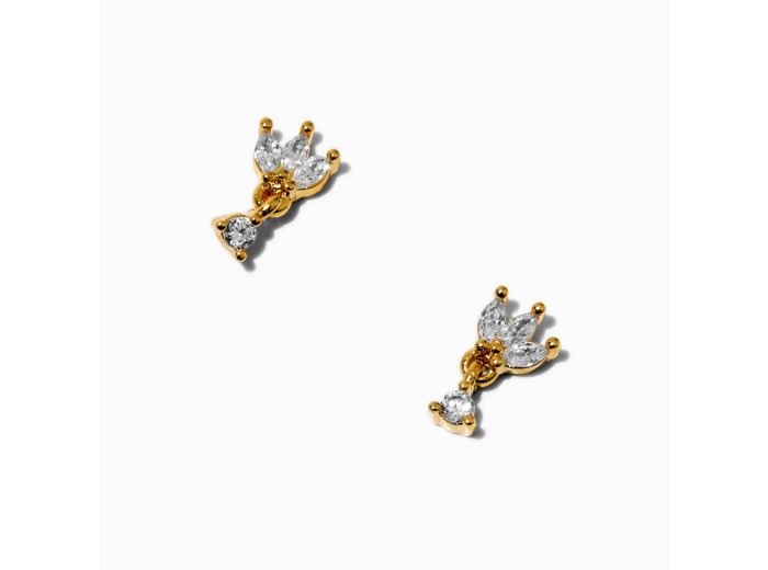 Pendantes fleur en zircon cubique couleur dorée C LUXE by Claire’s