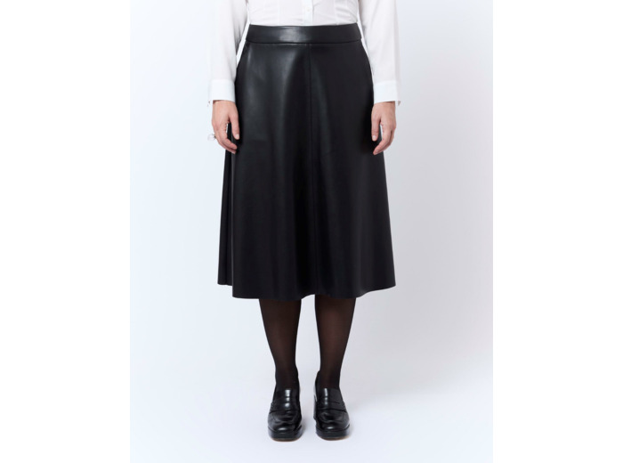 Jupe midi uni NOIR