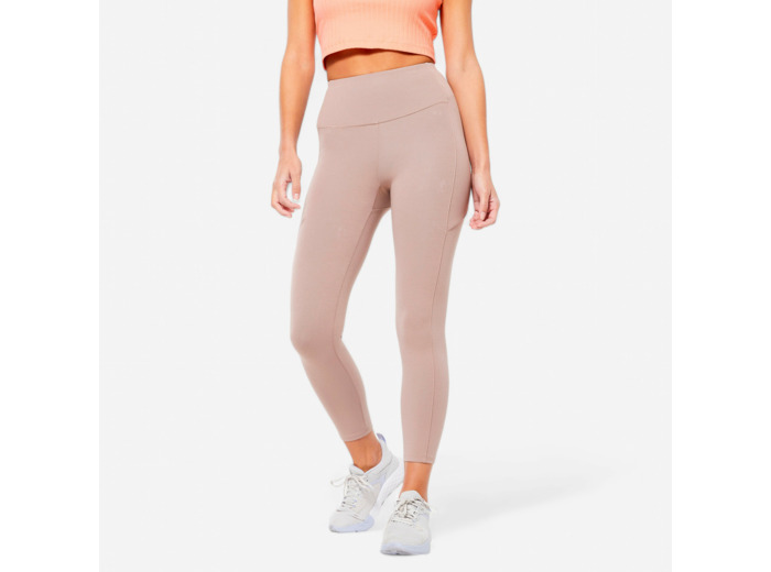 Legging 7/8 Fitness Femme galbant - 520 Marron givré