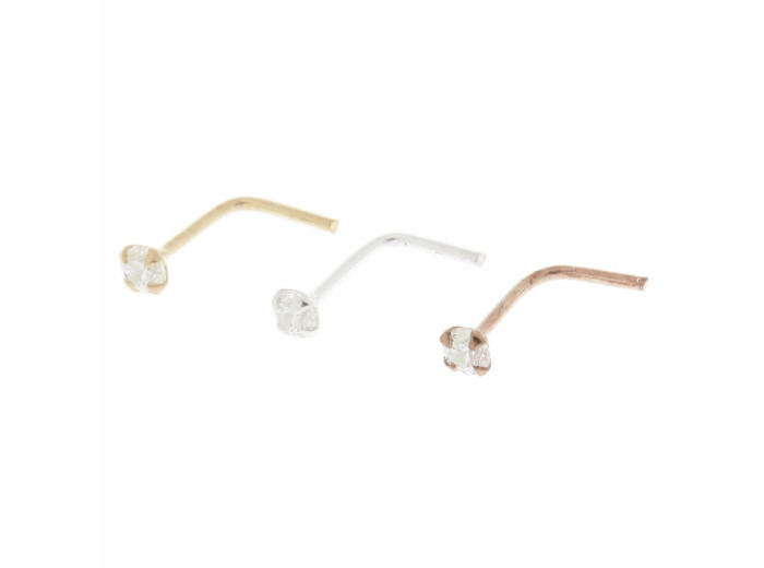 Lot de 3 piercings de nez 22 g en métaux mixtes