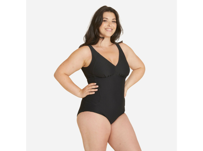Maillot de Bain Femme 1 Pièce Gaufré Kaipearl New Noir