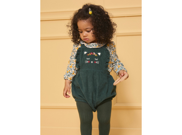 Salopette courte tête de chat