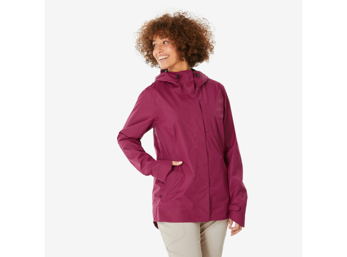 Veste de randonnée imperméable femme, NH500 violet