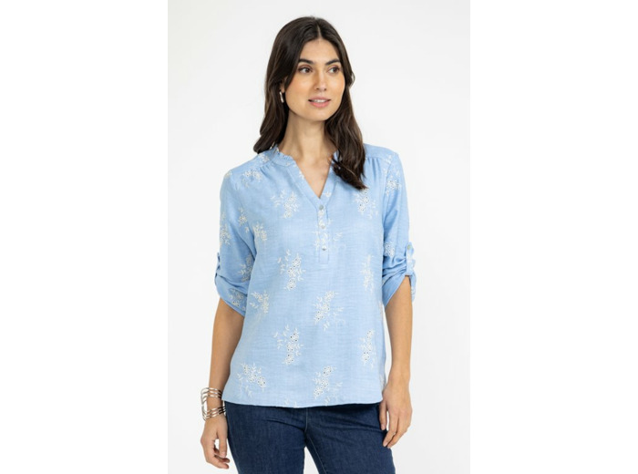 Tunique unie avec broderie