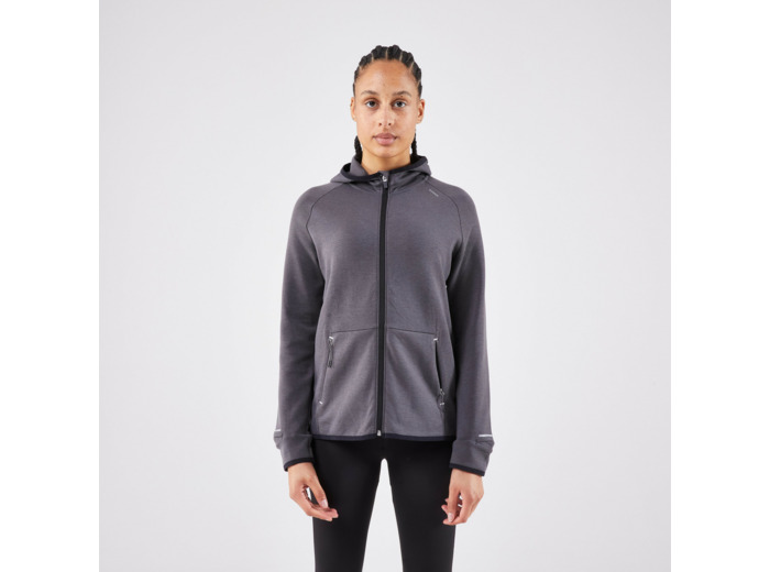 Veste chaude de running Femme - KIPRUN Run 500 Warm Gris charbon