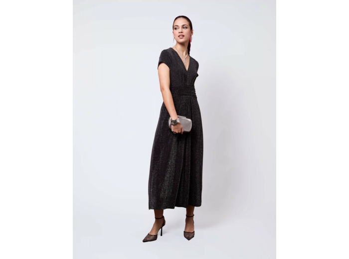 Robe longue à pailletttes NOIR