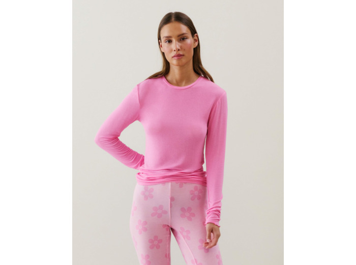 Top en jersey rose