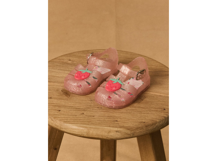 Sandales rose paillettes