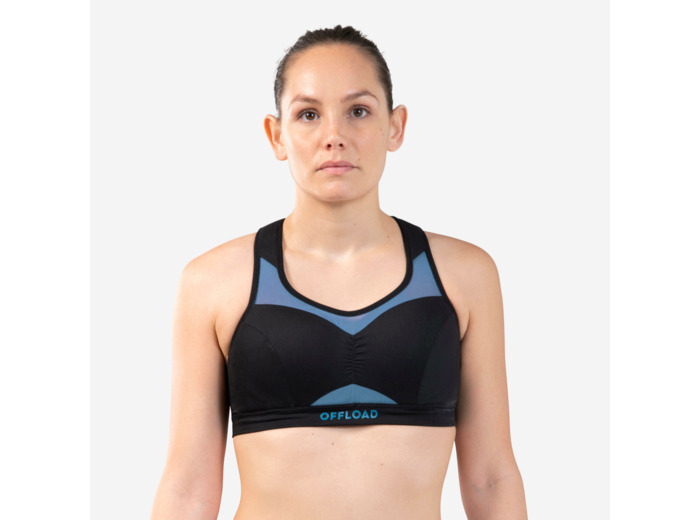 Brassière de rugby Femme - R500 noir bleu