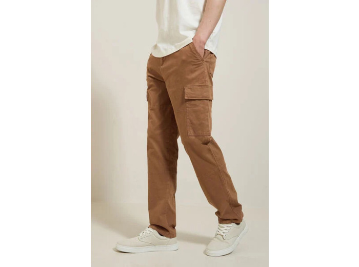 Pantalon cargo droit uni - Camel