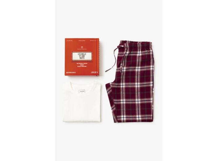 Coffret ensemble pyjama en flanelle - Rouge
