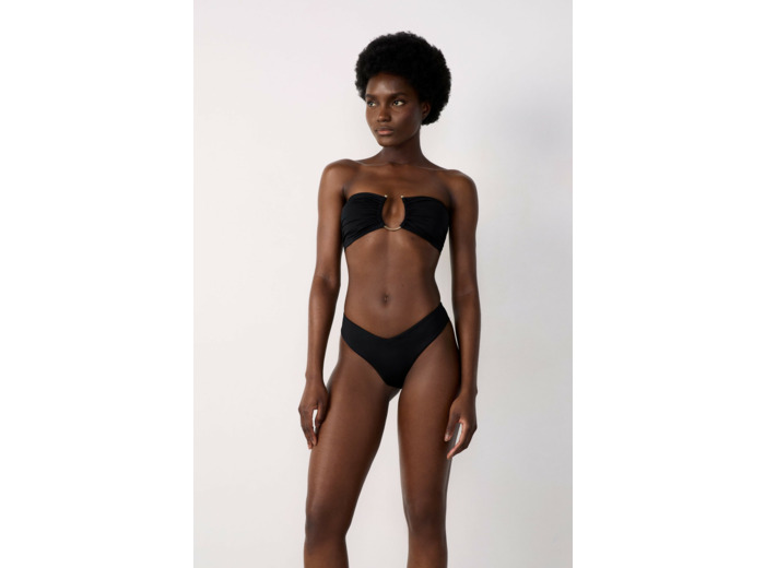 Bikini brésilien high leg bas de maillot satiné