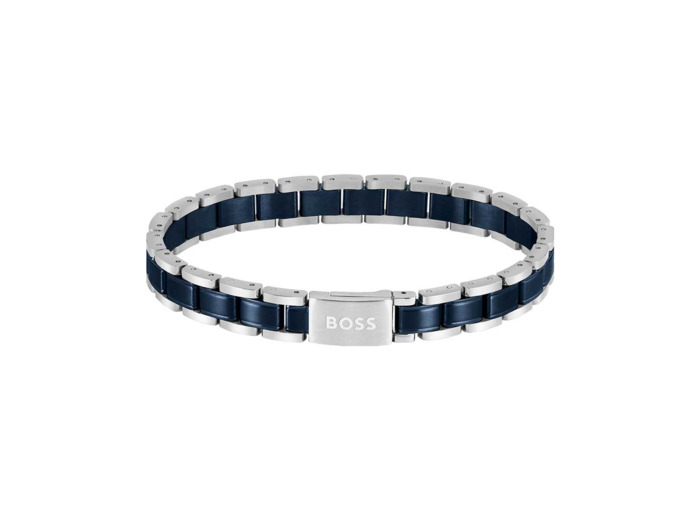 Bracelet Homme Metal links essentials Argenté, Bleu