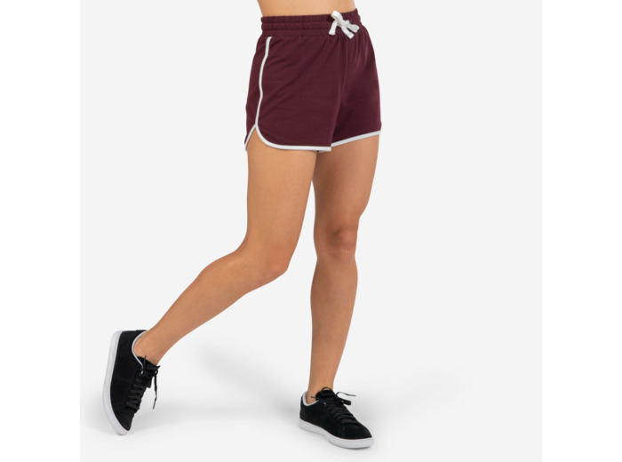 Short de danses urbaines taille haute bordeaux foncé femme