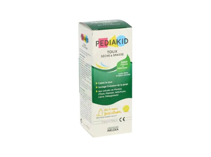 Pédiakid Toux Sèche Et Grasse Sirop Citron Flacon De 125 Ml