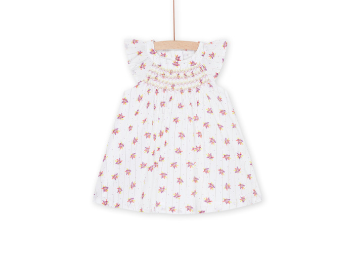 Robe blanche sans manches à imprimé fantaisie