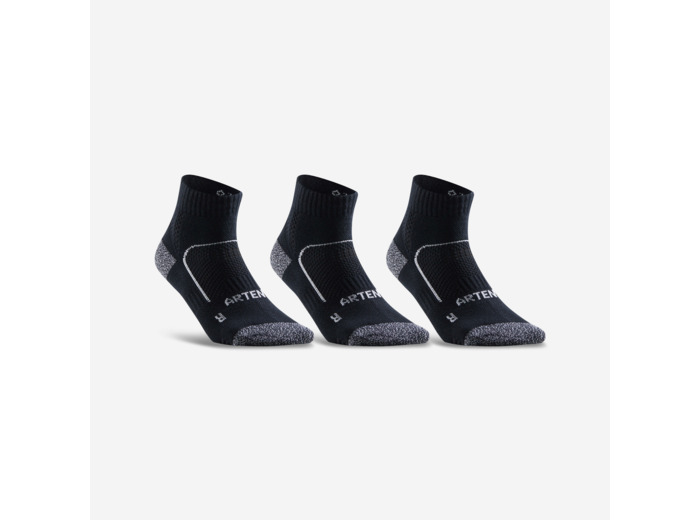 CHAUSSETTES DE SPORT MI-HAUTES ARTENGO RS 900 NOIR BLANC LOT DE 3
