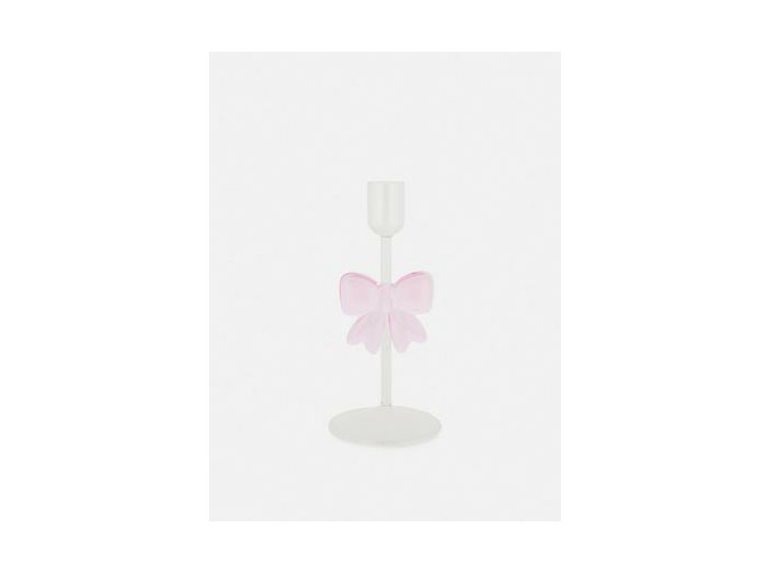 Bougeoir en verre à nœud