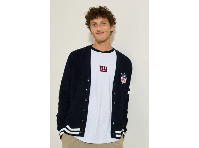 Gilet cardigan boutonné licence NFL - Bleu foncé