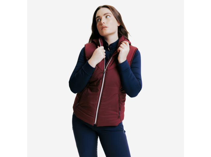 Doudoune équitation sans manches chaude Femme - 900 bordeaux