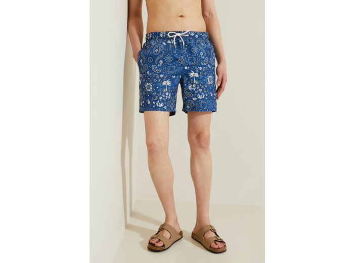 Maillot de bain imprimé bandana - Bleu foncé