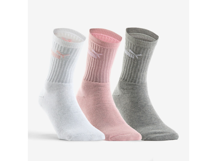 Chaussettes de sport Puma hautes x3 blanc rose gris