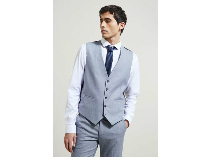 Gilet de costume slim bi-ton - Bleu foncé