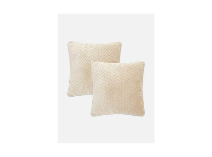 Lot de 2 coussins carrés en maille torsadée