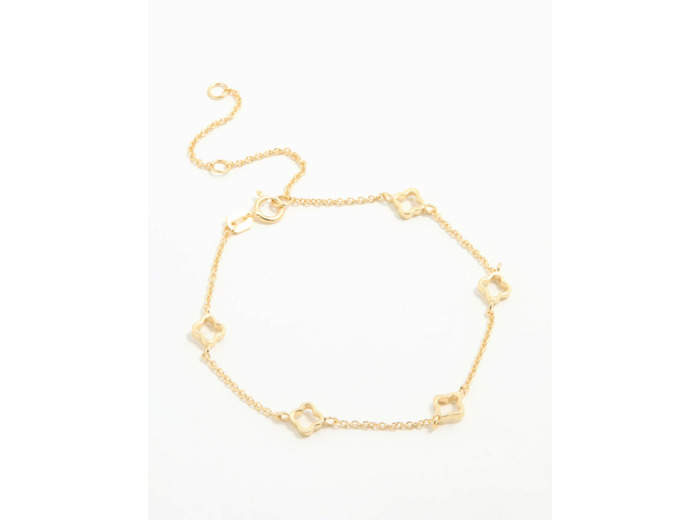 Gold Plated Sterling Silver Flower Statement Bracelet