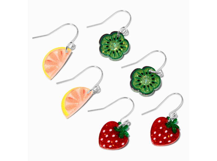 Pendantes 1,5 cm fruits en acrylique - Lot de 3