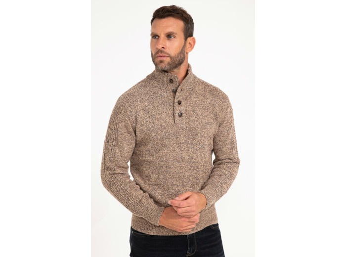 Pull Col Montant Boutonné