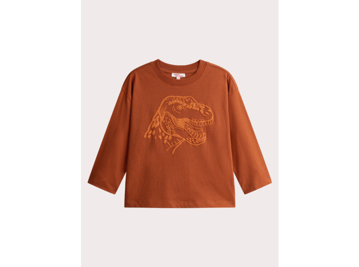 T-shirt orange animation dino pour garçon