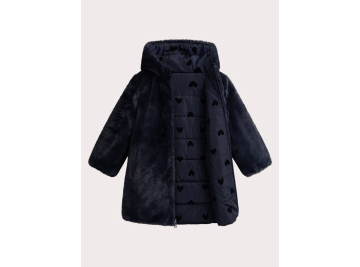 Doudoune réversible bleu marine pour fille