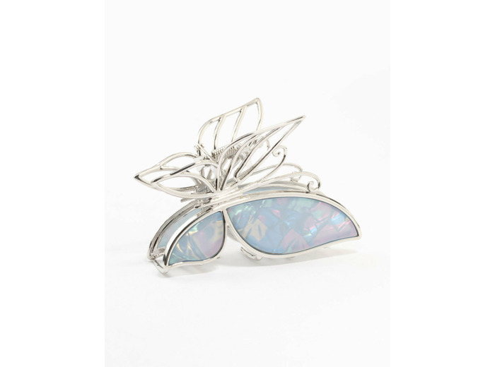 Silver Blue Butterfly Acrylic Claw Clip