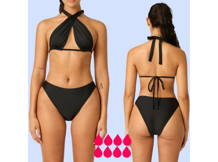 Bas de Maillot de Bain Menstruel Brésilienne Flux Équivalent 8 Tampons
